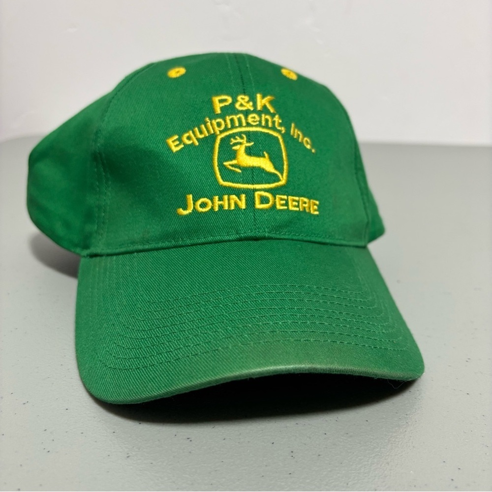 John Deere P&K Equipment Green Yellow Baseball Cap Hat Adjustable Macco